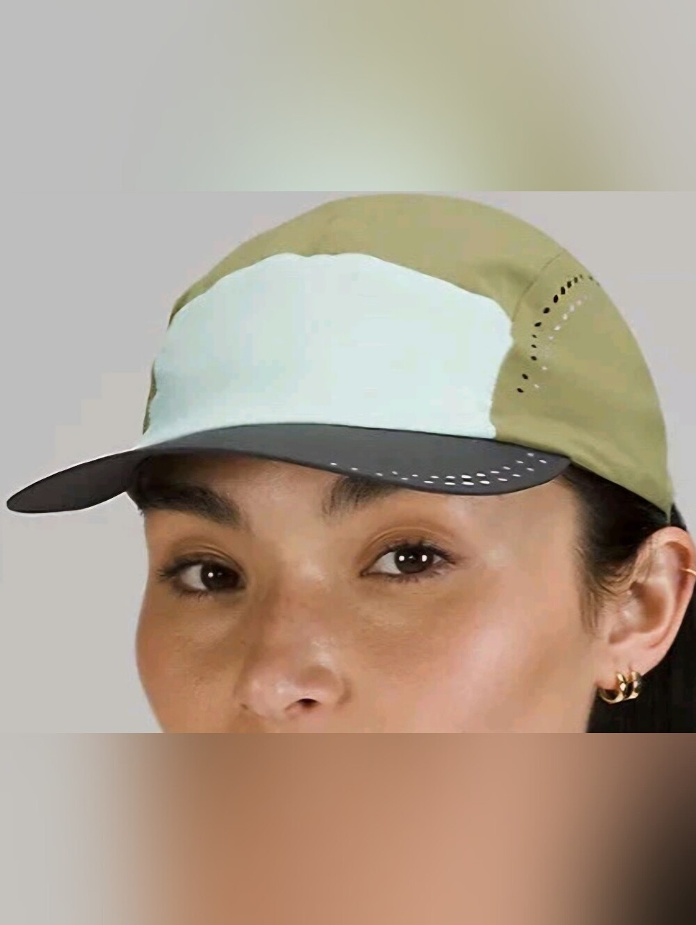 Lululemon Olive Green Mint Colorblock Running Hat Lightweight Athletic Cap